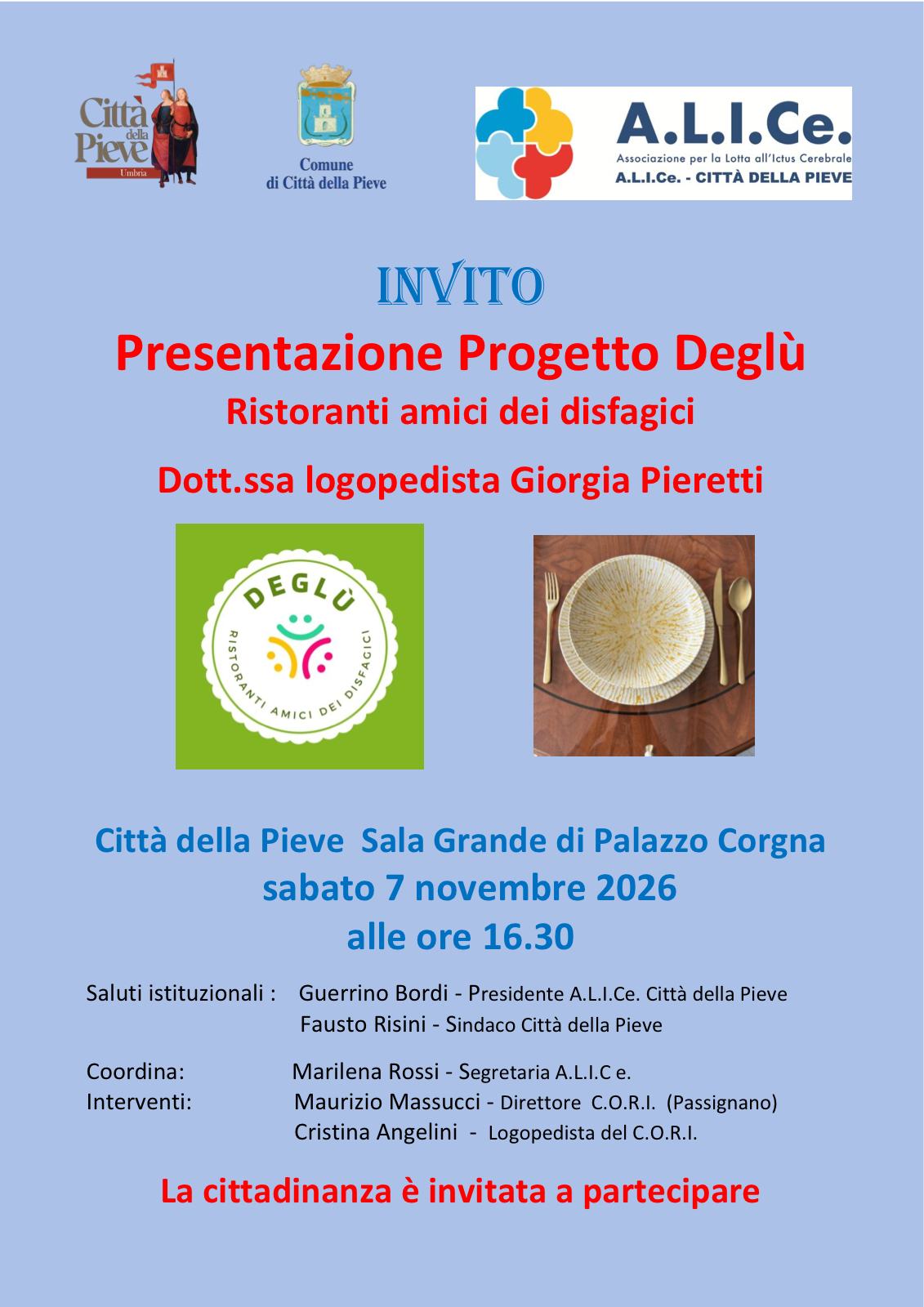 Città della Pieve – progetto Deglù, 7 novembre