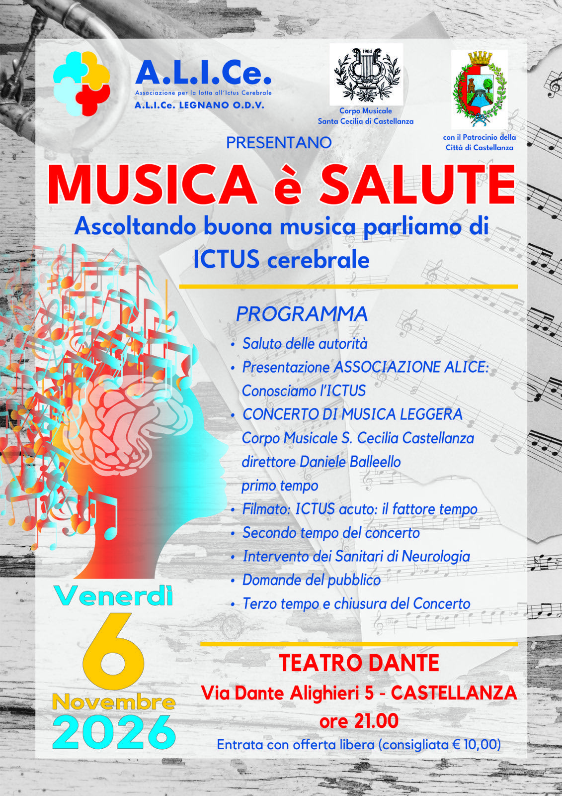 Legnano a Castellanza – Musica è Salute, 6 novembre