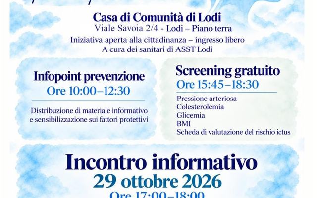 Lodi - Giornata mondiale ictus 29 ottobre 2026 - locandina