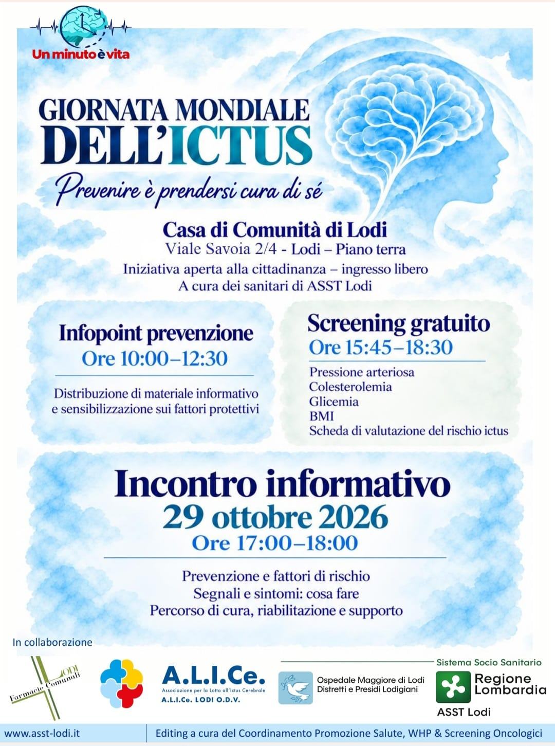 Lodi - Giornata mondiale ictus 29 ottobre 2026 - locandina